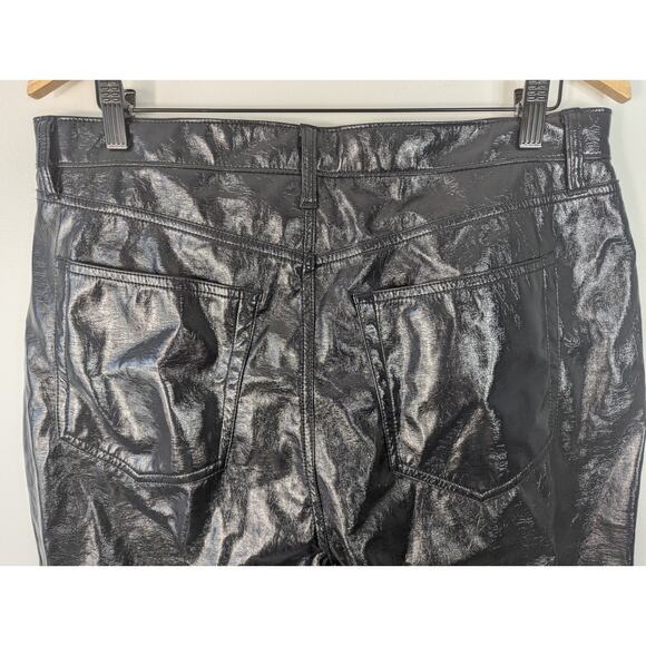 NWT Abercrombie & Fitch Vegan Leather The 90's Ultra High Rise Straight Pant - Picture 7 of 8